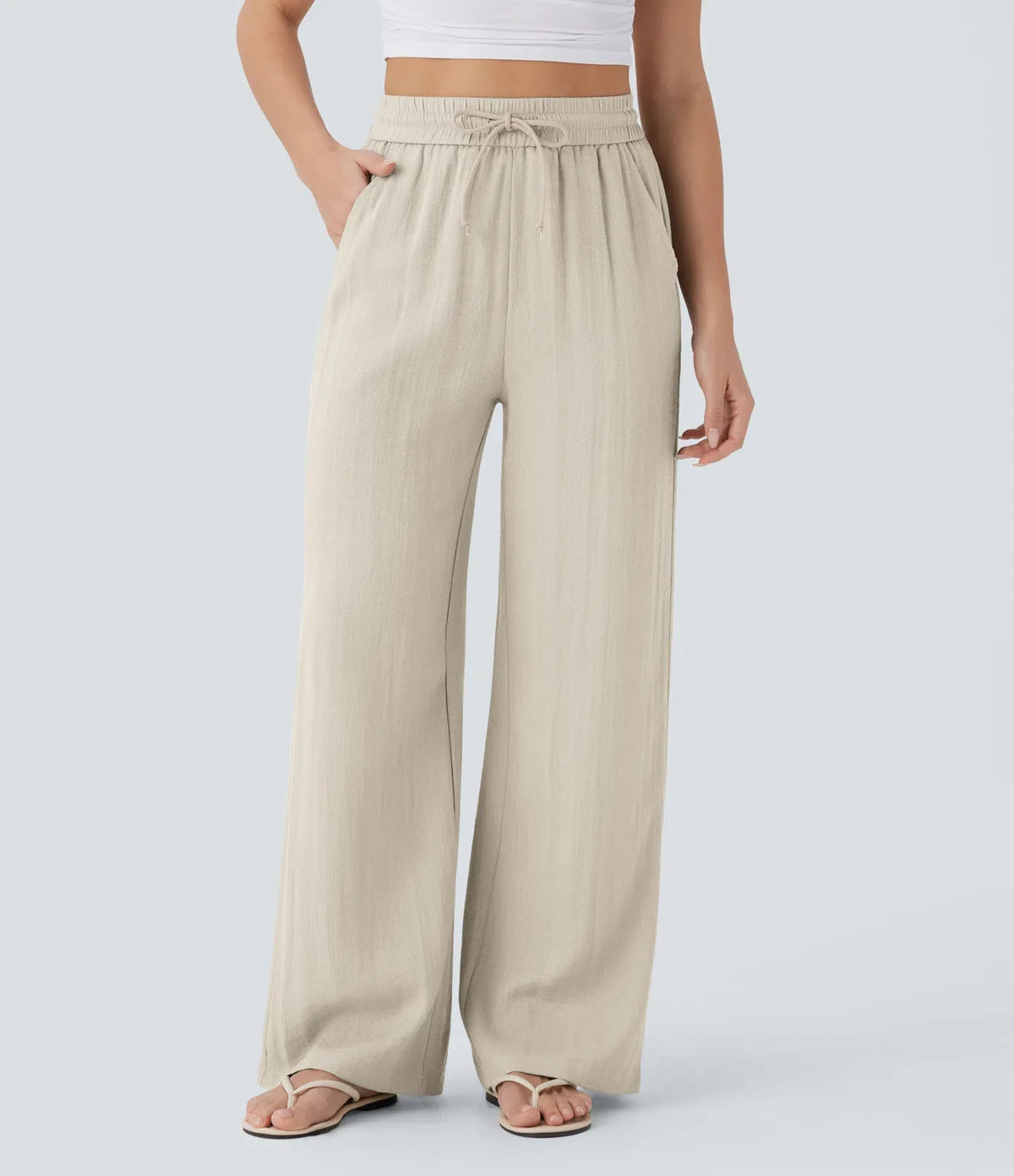 Women's Linen Beach Pants — Side Pockets