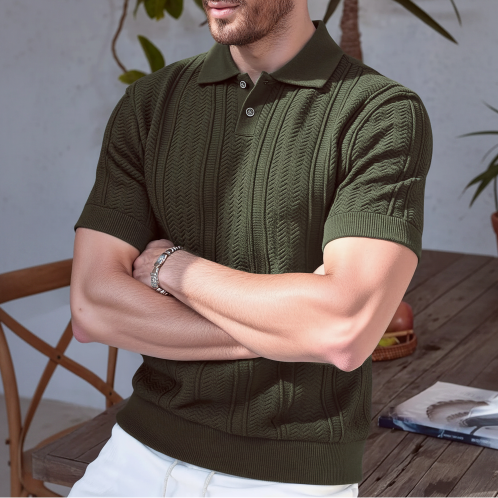 Men's Twisted Knit Texture Polo