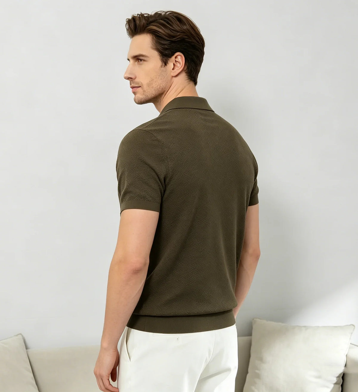 Men's Solid Knit Business Polo