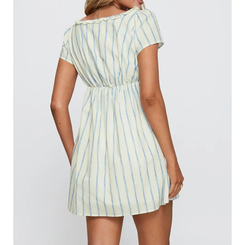 Women's Mini Dress — Ruffle Square Neck