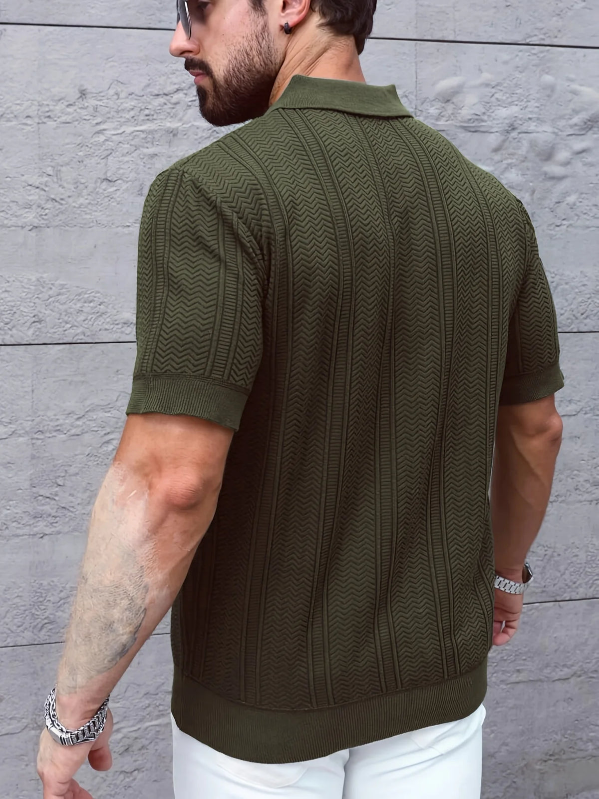 Men's Twisted Knit Texture Polo