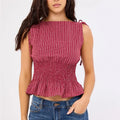 Women's Gingham Babydoll Top — Tie Shoulder