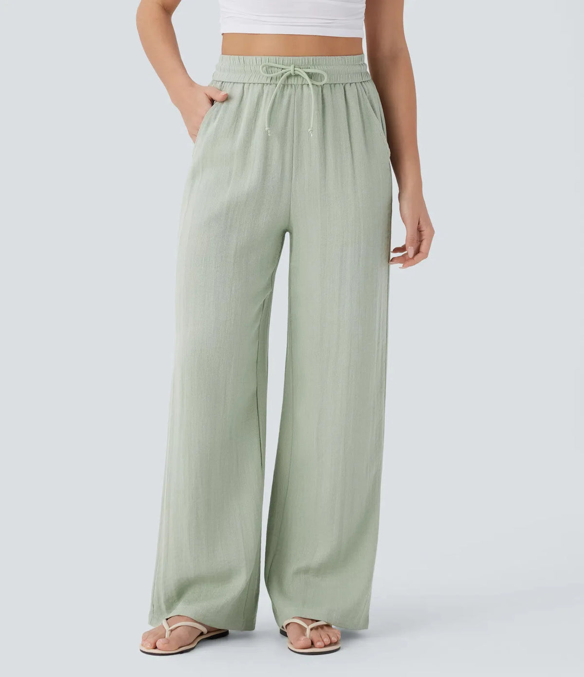 Women's Linen Beach Pants — Side Pockets