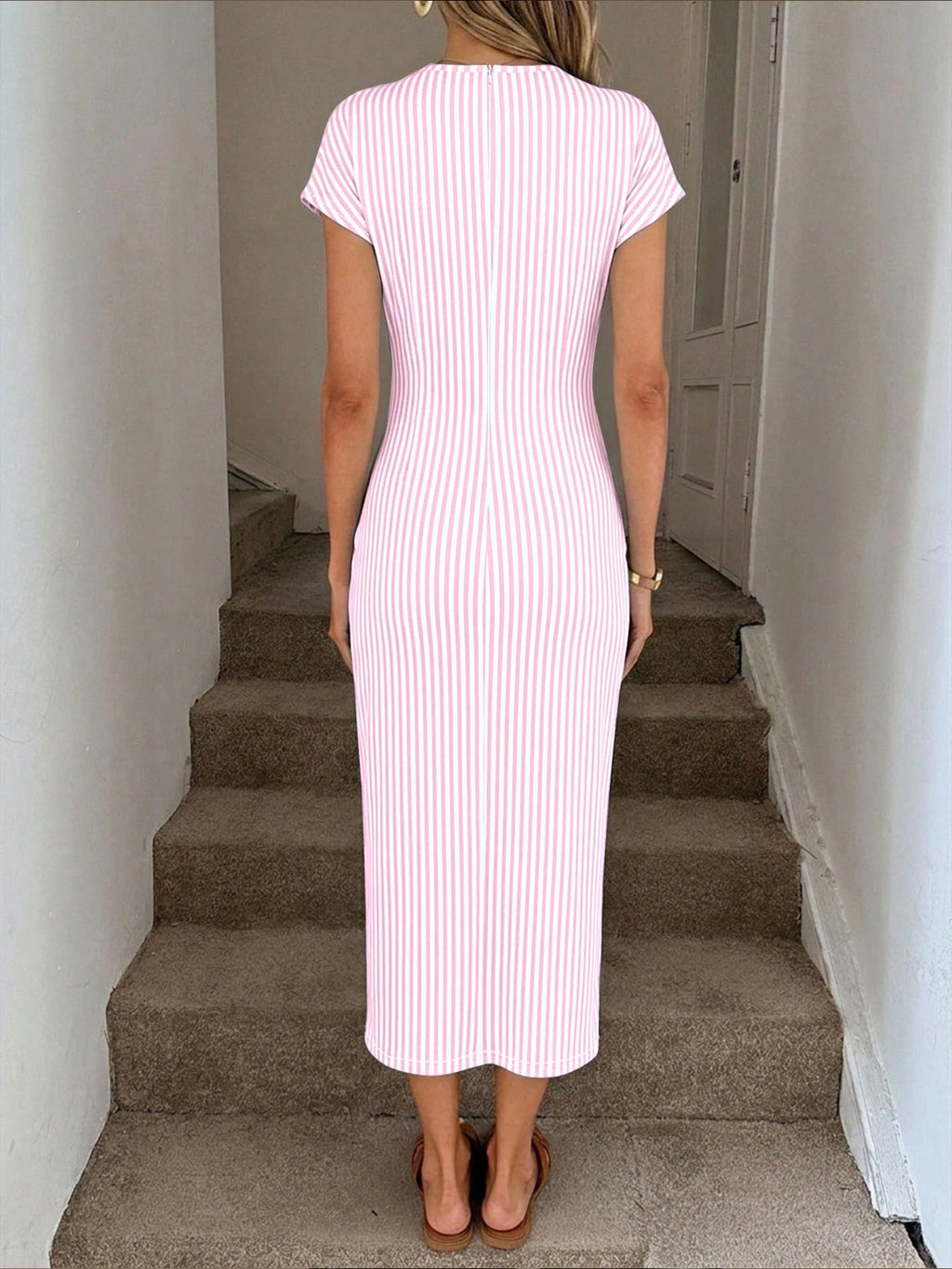 Women's Twisted Waist Midi Dress — Side Split