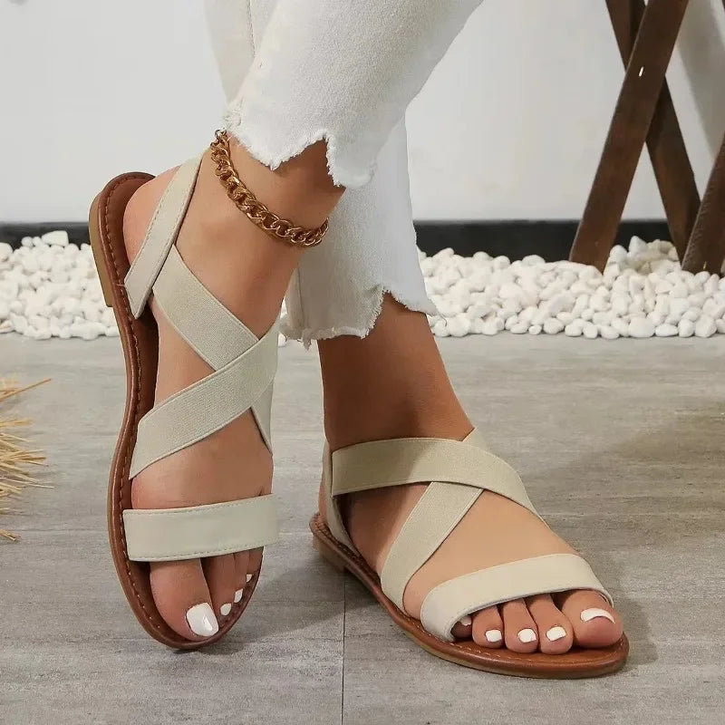 Women's Strappy Flat Roman Sandals — Summer