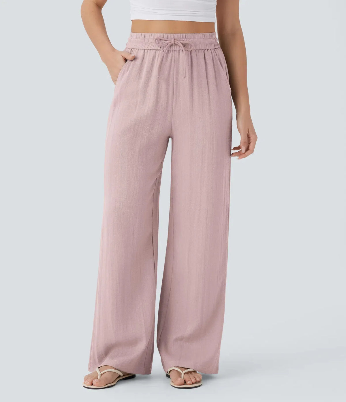 Women's Linen Beach Pants — Side Pockets