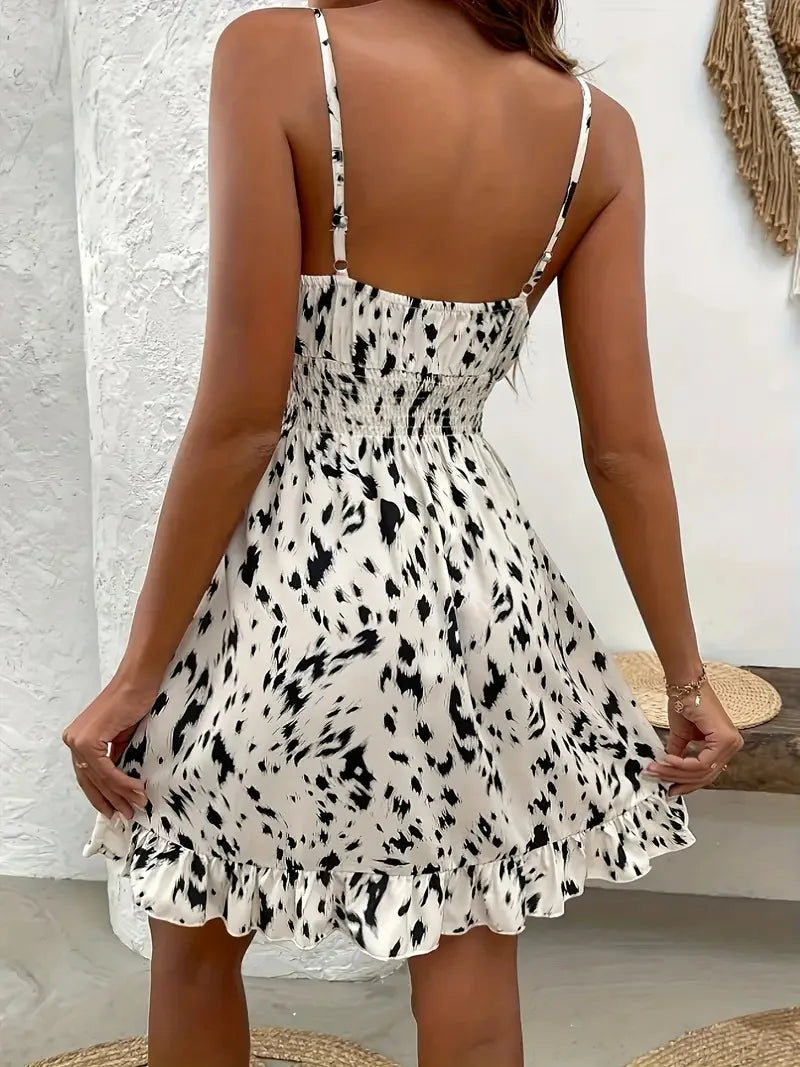 Women's Floral Smocked Mini Sundress — Strappy