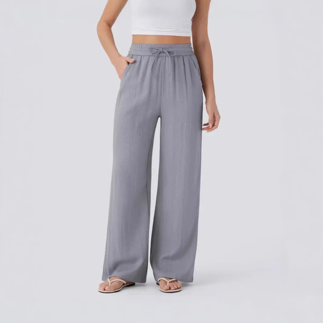 Women's Linen Beach Pants — Side Pockets
