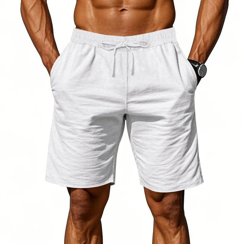 Men's Linen Shorts — Zip & Button