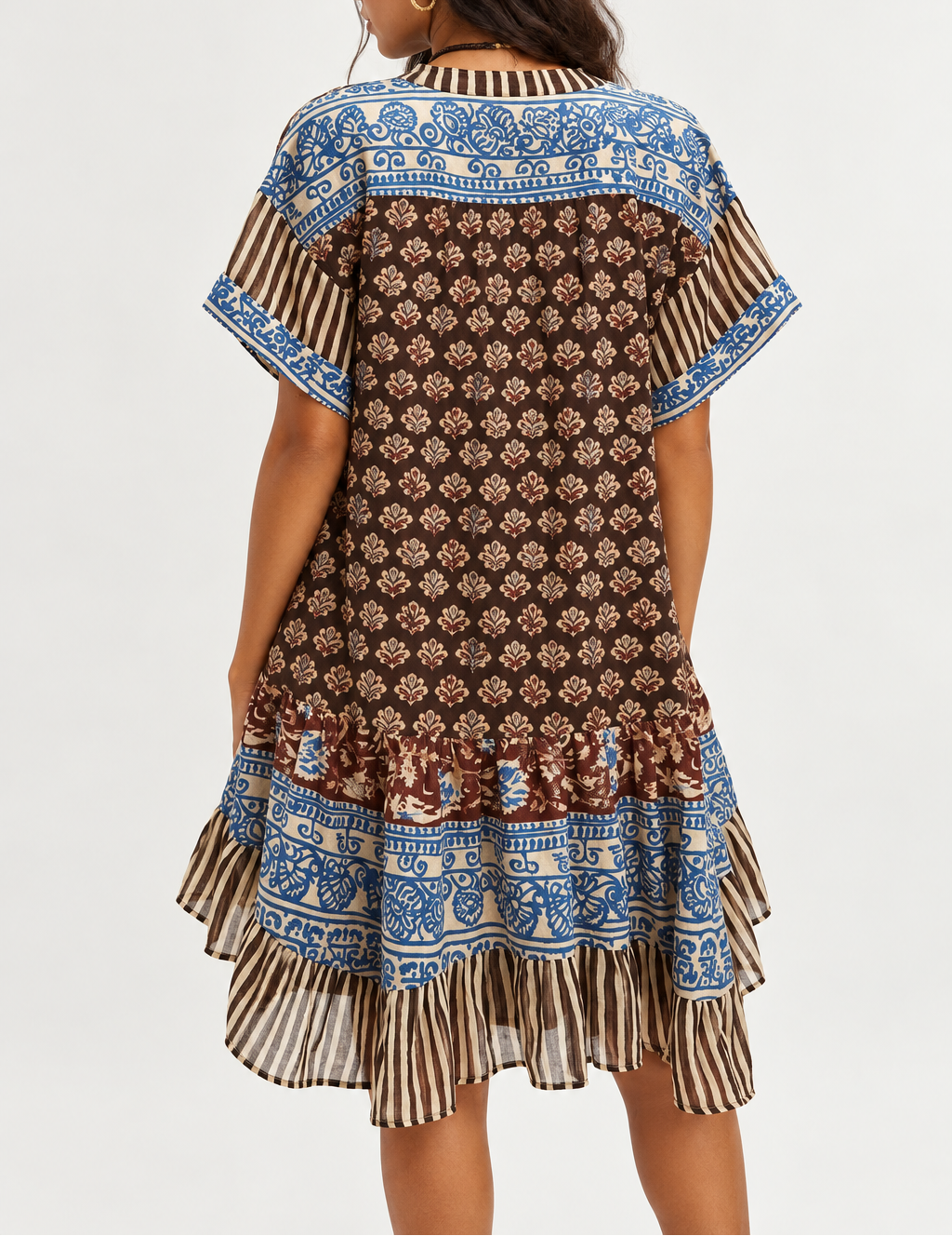 Women's Floral Babydoll Mini Dress — Puff Sleeve